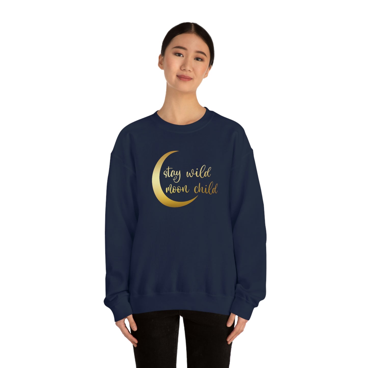 Stay Wild Moon Child Gold unisex heavy blend crewneck sweatshirt