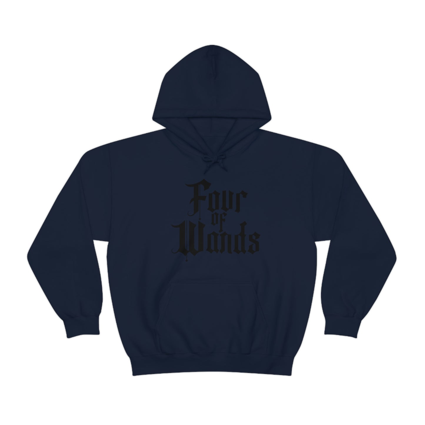 Four of Wands Black Logo Unisex Heavy Blend™ Hooded Sweatshirt