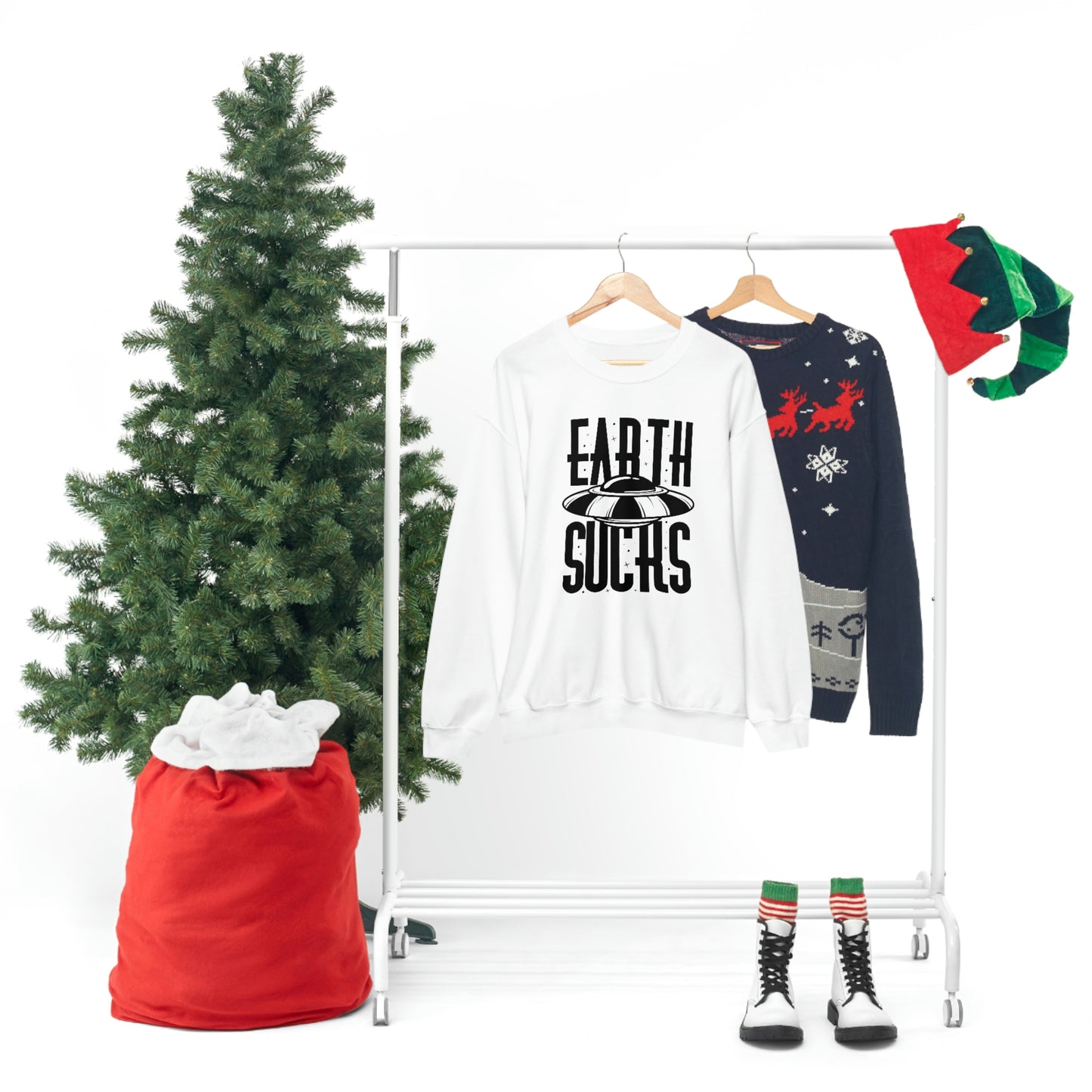 Earth Sucks Black Font unisex heavy blend crewneck sweatshirt