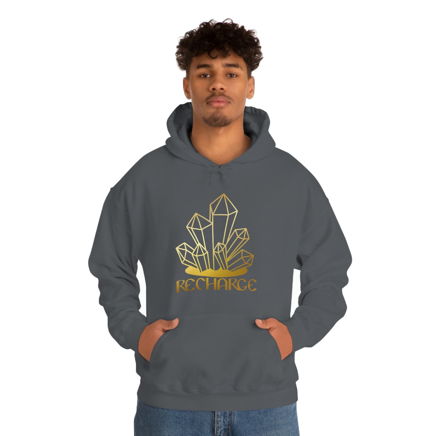 Recharge Gold Font Unisex Heavy Blend™ Hooded Sweatshirt