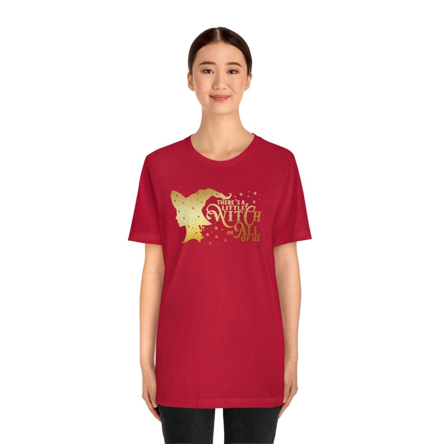 Witch In All of Us Gold Font Unisex Jersey Short Sleeve Tee