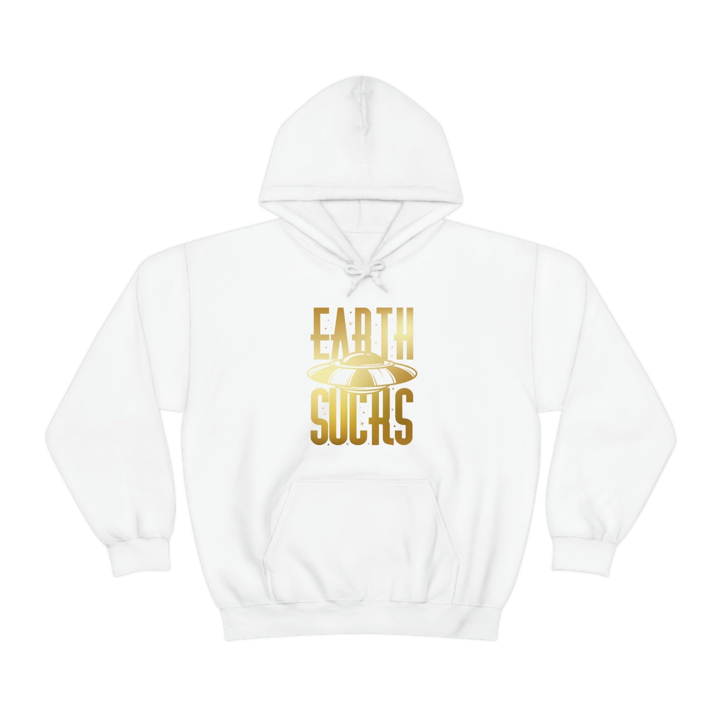 Earth Sucks Gold Font Unisex Heavy Blend™ Hooded Sweatshirt