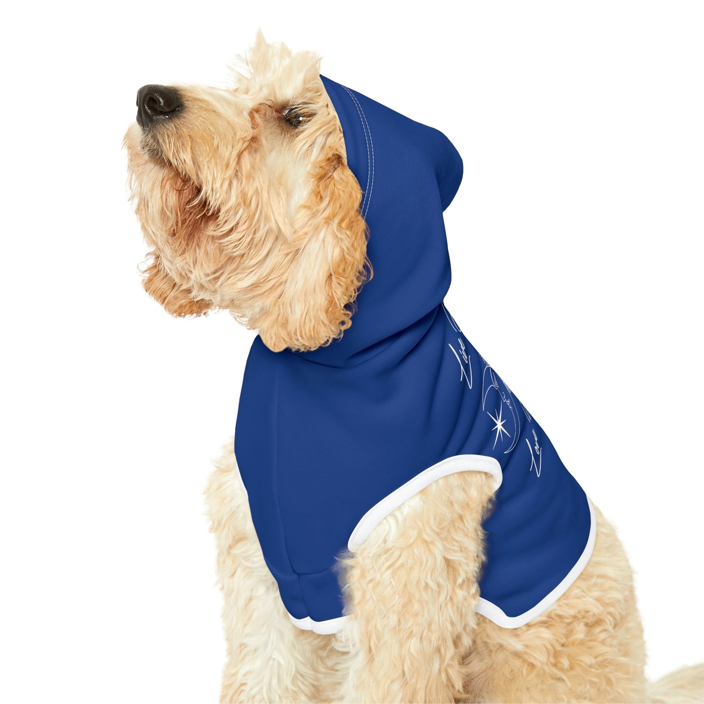 Sun and Moon Dark Blue Dog Hoodie